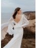V Neck Ivory Chiffon Elegant Summer Wedding Dress